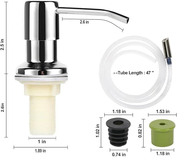 Soap Dispenser for Kitchen Sink,Stainless Steel Countertop Dish Soap Dispenser Pump with 47" Extension Tube - ModernBath