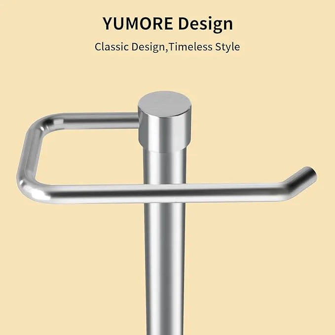 YUMORE Hand Towel Holder Stand Countertop Towel Rack Free Standing Towel Bar Hanger for Bathroom Kitchen (Brushed Nickel) - ModernBath