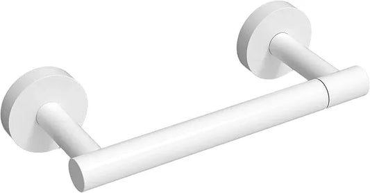 White Toilet Paper Holder SUS304 Stainless Steel Double Post Pivoting Toilet Paper Roll Holder Wall Mounted Toilet Tissue Holder for Commercial Bathroom RV Brushed Brass Finish - ModernBath