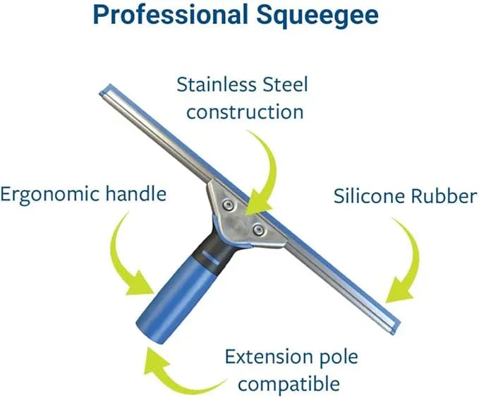 Squeegee & Window Washer Combo - Professional Grade Cleaning Tool for Sparkling Windows, Glass, and Surfaces - Ergonomic Design for Effortless Cleaning - ModernBath