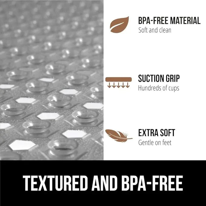GORILLA GRIP Patented Square Shower Stall Mat, Small Bathtub Floor Mats for Stand Up Showers with Suction Cups and Drainage Holes, Machine Washable, Soft on Feet, Bathroom Accessories 21x21 Inch, Gray - ModernBath