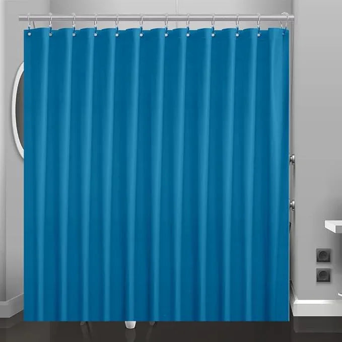 Eazzier Bath Blue Plastic Shower Curtain Or Liner, 72x72 Inch Lightweight Blue Plastic Bathroom Shower Showroom Inner Curtain with Rustproof Metal Grommet Holes and Weighted Magnets - ModernBath
