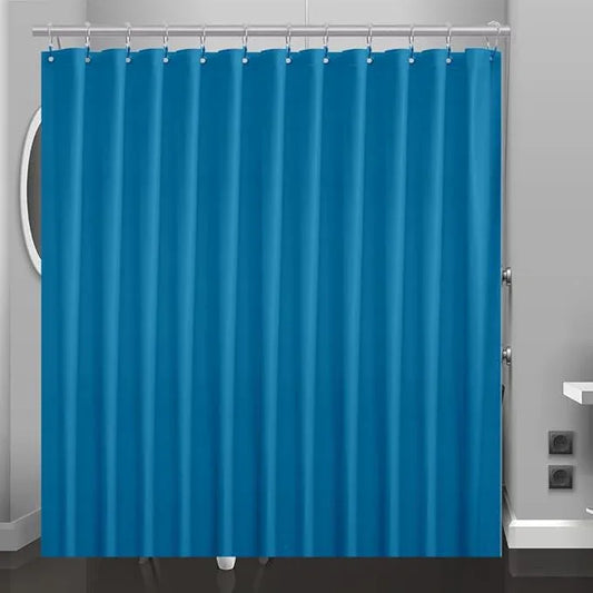 Eazzier Bath Blue Plastic Shower Curtain Or Liner, 72x72 Inch Lightweight Blue Plastic Bathroom Shower Showroom Inner Curtain with Rustproof Metal Grommet Holes and Weighted Magnets - ModernBath