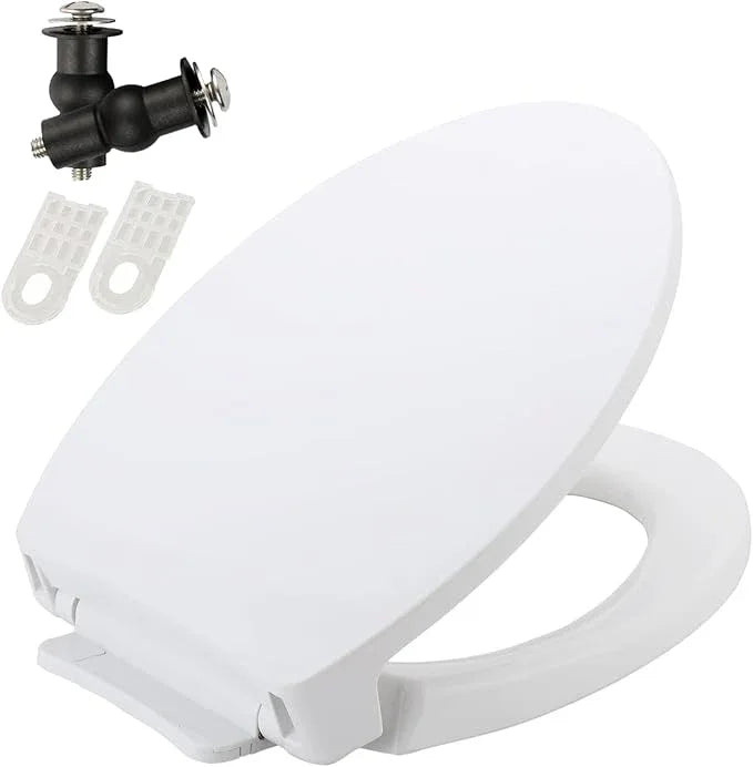 SS113/SS114 Toilet Seat Replacement Compatible with TOTO,Elongated Toilet Seat Soft Close,Traditional Toilet Seat Replacement,Toilet Lid Slow Close Quiet No Slam, Heavy Duty Elongated Toilet, White - ModernBath