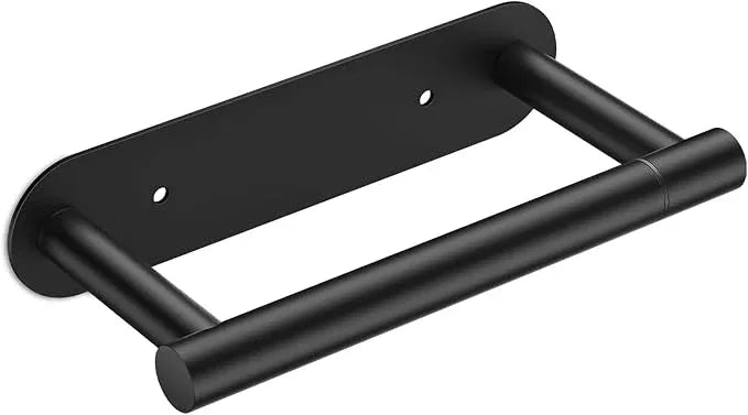 FORIOUS Toilet Paper Holder, Adhesive or Screw Wall Mount Pivoting Tissue Roll Holder for Bathroom, Stainless Steel Rustproof Self Adhesive Toilet Paper Roll Holder no Drilling, Matte Black - ModernBath
