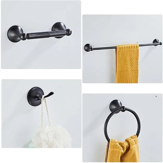8 Piece Bathroom Accessory Set(Adjustable Towel Bar, Towel Ring, Toilet Paper Holder,Towel Robe Hook), Wall Mounted Bathroom Hardware Accessories Set,Oil Rubbed Bronze - ModernBath