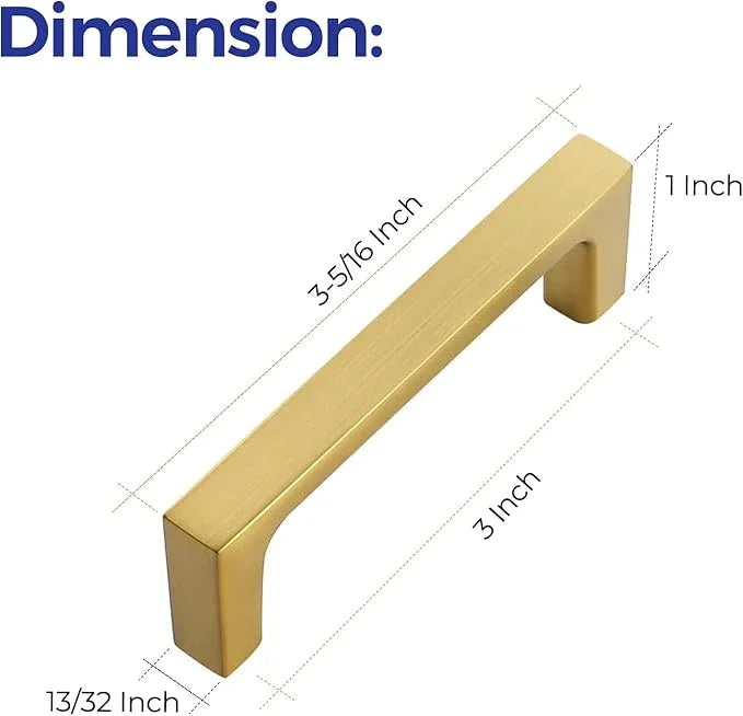 Ravinte 20 Pack Solid 3 Inch Kitchen Square Cabinet Handles Brushed Brass Cabinet Pulls Drawer Pulls Kitchen Cabinet Hardware Kitchen Handles - ModernBath