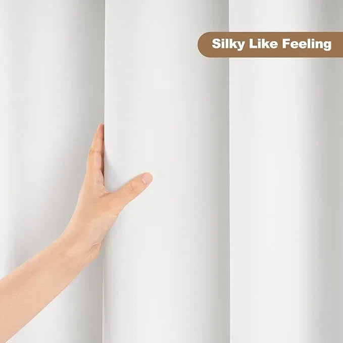 UFRIDAY White Shower Curtain Liner Premium PEVA, Shower Curtain with 3 Magnets, Metal Grommets, White, Standard Size 48x78 inch - ModernBath