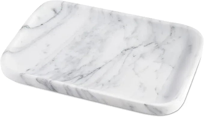 Arabescato Marble Vanity Tray - Decorative Organizer for Bathroom Countertop, Dresser, Kitchen Sink - ModernBath