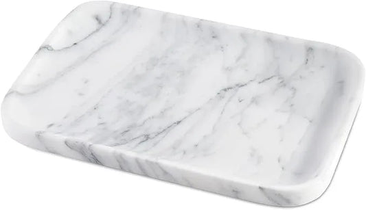 Arabescato Marble Vanity Tray - Decorative Organizer for Bathroom Countertop, Dresser, Kitchen Sink - ModernBath