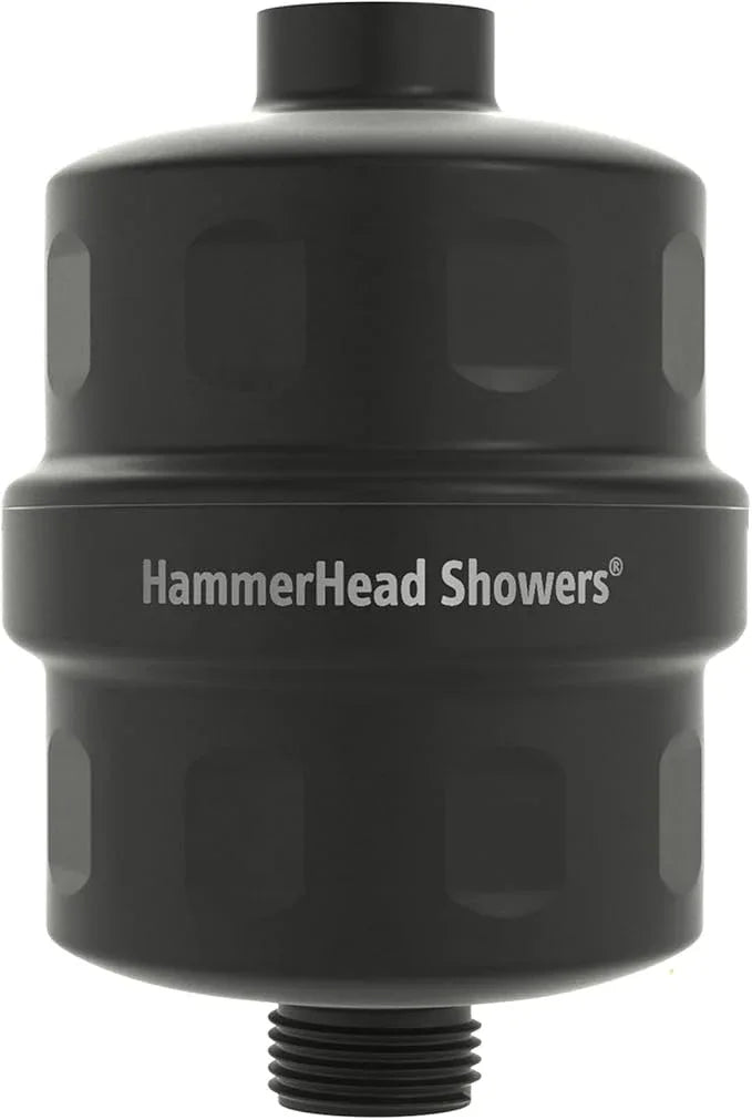 HammerHead Showers® Solid Metal Shower Head Filter – KDF 55 Shower Filter, High Pressure Universal Shower Filters to Remove Toxic Chemicals – Removes Chlorine and Heavy Metals – Matte Black - ModernBath