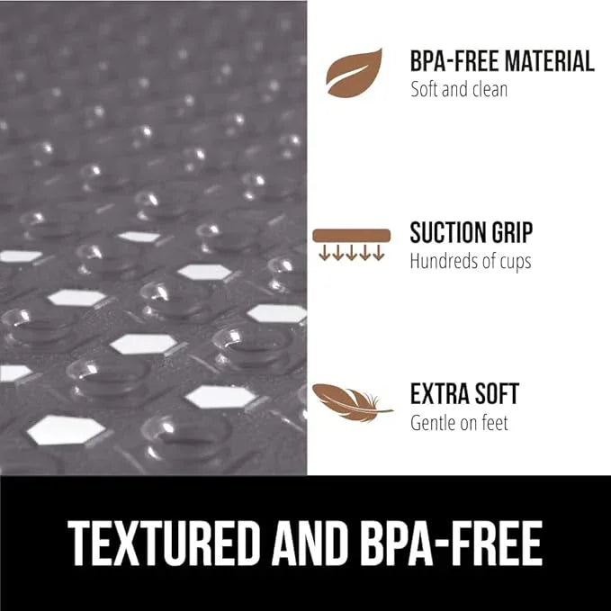 GORILLA GRIP Patented Square Shower Stall Mat, Small Bathtub Floor Mats for Stand Up Showers, Suction Cups and Drain Holes, Machine Wash, Soft on Feet, Bathroom Accessories 21x21 Inch, Charcoal Opaque - ModernBath