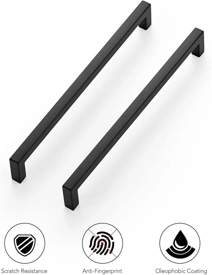 Ravinte 10 Pack Solid 7-1/2 Inch Center to Center Slim Square Bar Drawer Handles - Kitchen Cabinet Hardware Pulls - Matte Black - ModernBath