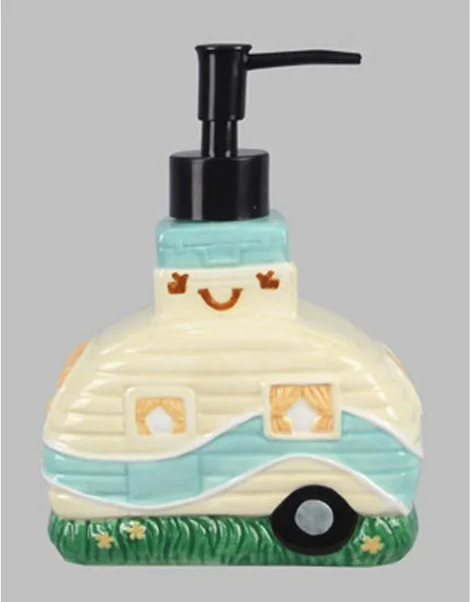 Young's Inc. Farmhouse Soap Dispenser - Decorative Dish and Hand Soap Dispenser for Bathroom and Kitchen - Camper, Yellow - 5.12" x 2.95" x 7.3" - ModernBath