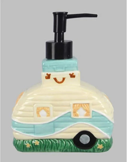 Young's Inc. Farmhouse Soap Dispenser - Decorative Dish and Hand Soap Dispenser for Bathroom and Kitchen - Camper, Yellow - 5.12" x 2.95" x 7.3" - ModernBath