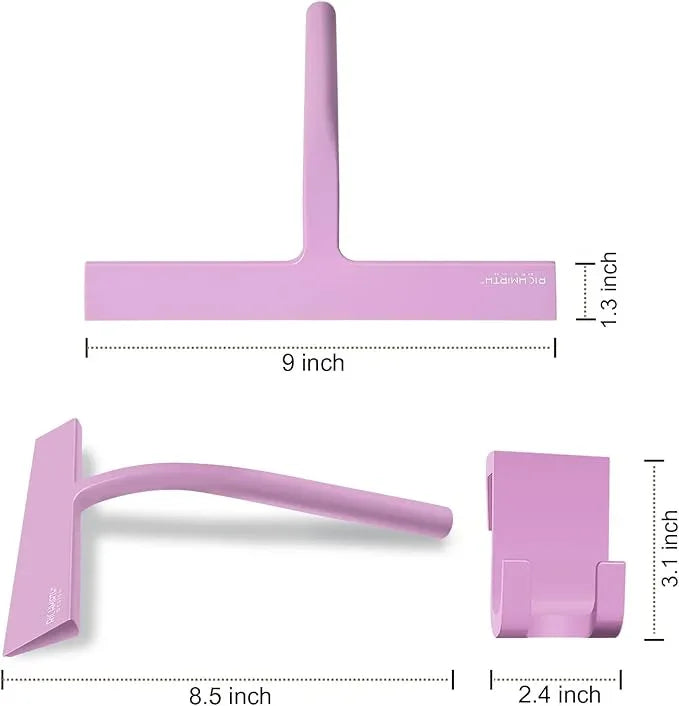 RICHMIRTH Silicone Rubber Blade Shower Squeegee 9" in Width Window & Car Squeegee - Pink - ModernBath