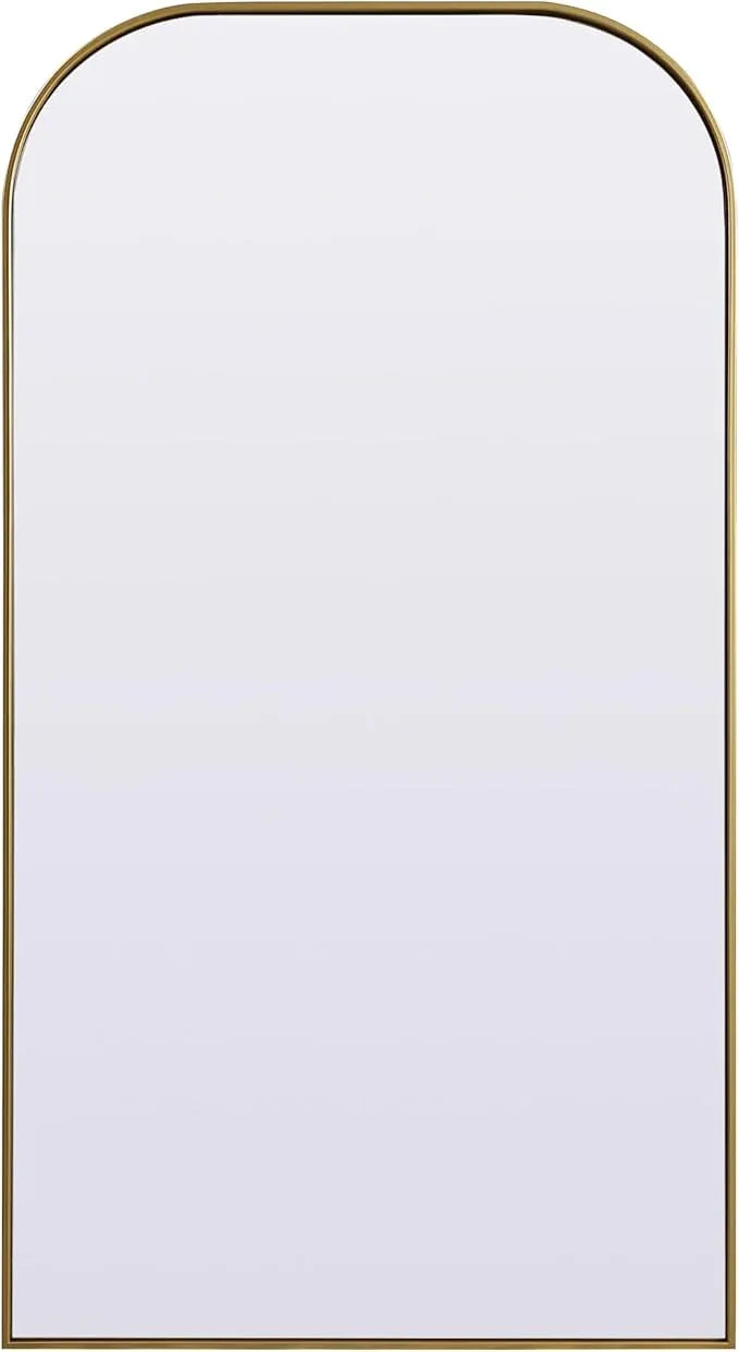 Illuminate, Metal Frame Arch Full Length Mirror 35X66 Inch in, Modern, Brass - ModernBath