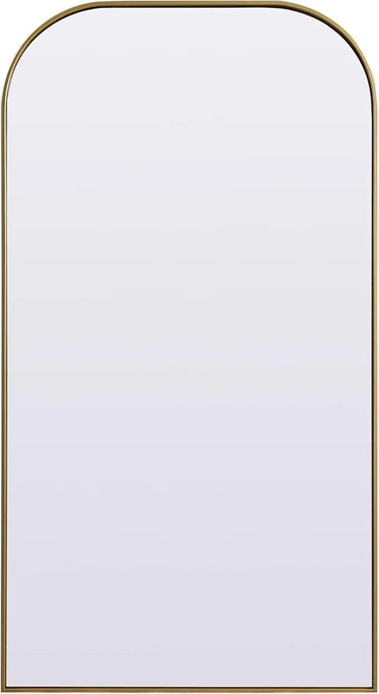 Illuminate, Metal Frame Arch Full Length Mirror 35X66 Inch in, Modern, Brass - ModernBath