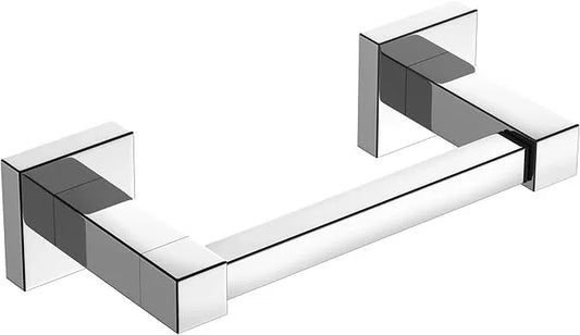 FORIOUS Toilet Paper Holder Wall Mount, Stainless Steel Rustproof Double Post Pivoting Tissue Roll Holder for Bathroom, Commercial Toilet Paper Dispenser (Chrome, Square) - ModernBath