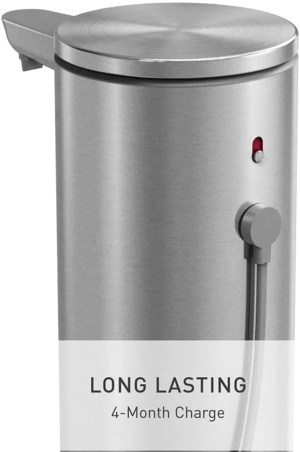 simplehuman 9 oz. Touch-Free Automatic Rechargeable Sensor Pump, Brushed Stainless Steel, New - ModernBath