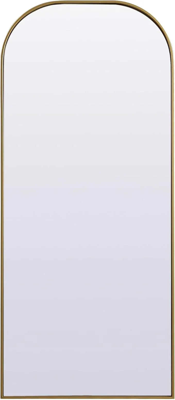 Illuminate, Metal Frame Arch Full Length Mirror 28X66 Inch in, Modern, Brass - ModernBath