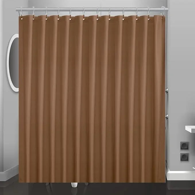 Eazzier Bath Khaki Plastic Shower Curtain Or Liner, 72x72 Inch Lightweight Sand Plastic Bathroom Shower Showroom Inner Curtain with Rustproof Metal Grommet Holes and Weighted Magnets - ModernBath