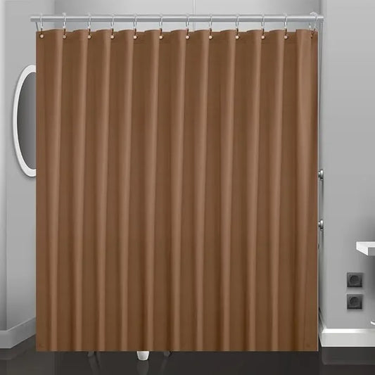 Eazzier Bath Khaki Plastic Shower Curtain Or Liner, 72x72 Inch Lightweight Sand Plastic Bathroom Shower Showroom Inner Curtain with Rustproof Metal Grommet Holes and Weighted Magnets - ModernBath