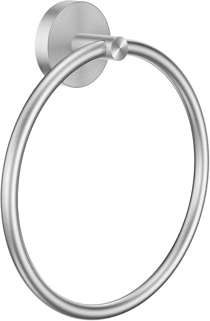 Hand Towel Holder Screw-in Brushed Nickel Towel Ring for Bathroom Wall Stainless Steel Towel Hanger Round Towel Racks for Bathroom Decor and Accessories - ModernBath