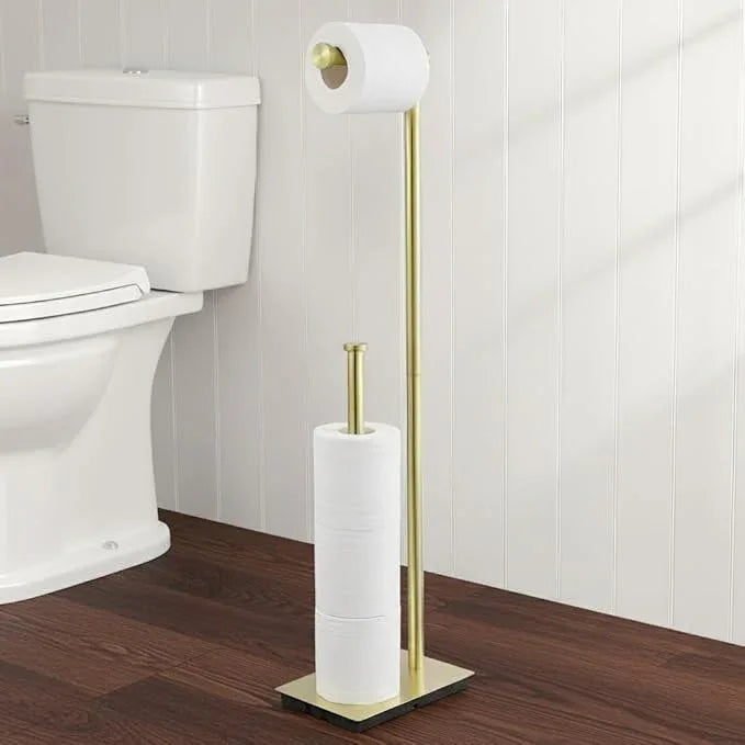 KES Free Standing Bathroom Toilet Paper Roll Holder, Toilet Paper Holder Stand with Weighted Base SUS304 Stainless Steel Brushed Gold, BPH286S1B-BZ - ModernBath