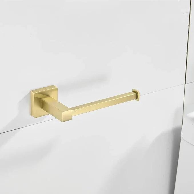 FORBATH Gold Toilet Paper Holder Towel Ring, Brushed Gold Bathroom Hardware, Hand Towel Holder Toilet Tissue Roll Holder Set, Wall Mount SUS304 Stainless Steel Bath Accessories, 2pcs - ModernBath