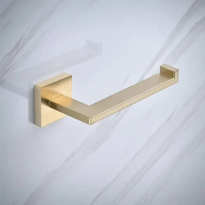 Brushed Gold Toilet Paper Holder Hand Towel Holder, SHUNLI Gold Bathroom Accessories Hardware Set 2 Pieces, Wall Mounted Towel Ring Towel Bar, SUS304 Stainless Steel - ModernBath