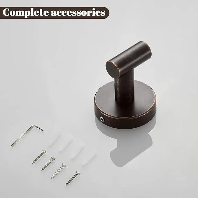 BigBig Home Bronze Towel Hooks, Bathroom Robe Hook Oil Rubbed, Bath Farmhouse Coat Clothes Hook Wall Mounted Rustic 6 Packs for Kitchen - ModernBath