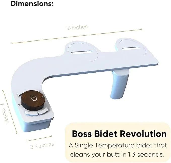 Boss Bidet Revolution Cool Water. Bidet Attachment for Toilet. Luxury Design, Bathroom Bidet Sprayer for Toilet, auto Shut Off, Non Electric, Dual Nozzle, Feminine wash, self Cleaning. Italian Oak. - ModernBath