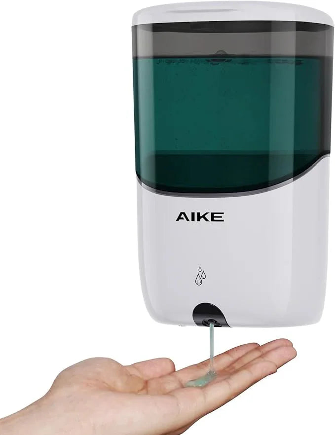 AIKE Liquid Automatic Wall Mount Soap Dispenser,Battery Operated Model AK1216,White - ModernBath