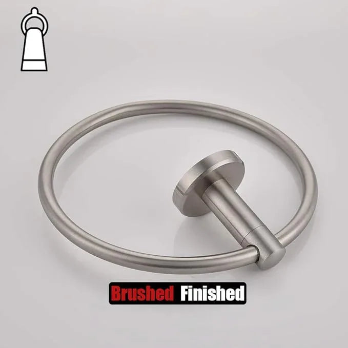 JQK Towel Ring, 304 Stainless Steel Hand Towel Holder for Bathroom, Brushed Finished Wall Mount, TR130-BN - ModernBath