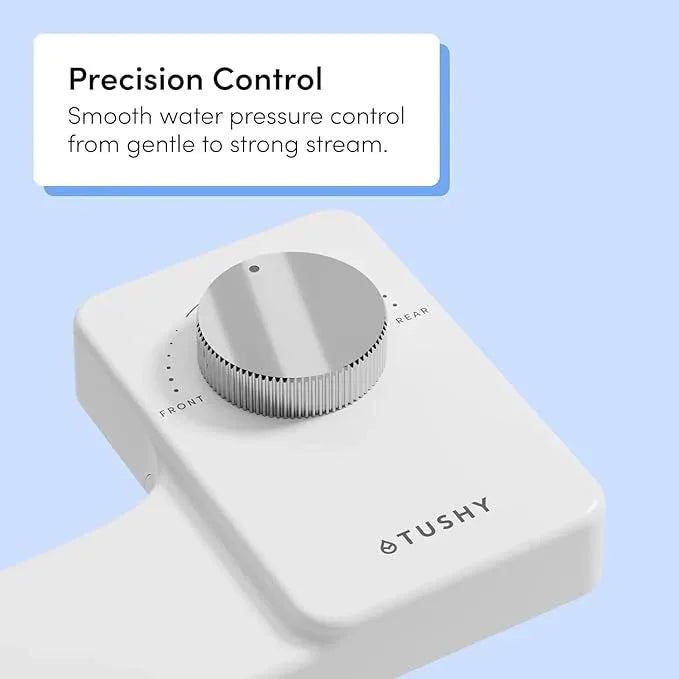 TUSHY NEW Fresh Dual Nozzle Cool Water Bidet: Ultra Slim Toilet Seat Attachment Sprayer with Luxury 2 in 1 Front & Rear, Self-Cleaning, 180º Clean (DIY Install, 10 Minutes), Non-Electric, Bamboo Knob - ModernBath