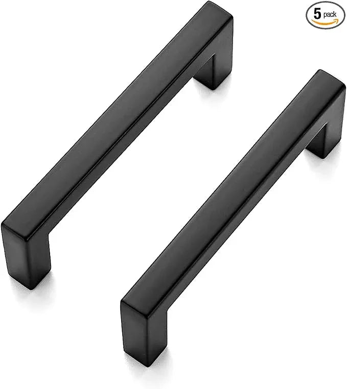Ravinte 5 Pack Solid 3 Inch Center to Center Slim Square Bar Drawer Handles Kitchen Cabinet Handles Black Drawer Pulls Kitchen Cabinet Hardware Kitchen Handles Matte Black Cabinet Pulls - ModernBath