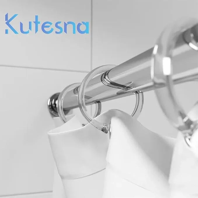 Kutesna 144 PCS Clear Plastic Shower Curtain Rings, O-Ring Shower Curtain Hooks, Shower Hooks for Bathroom Rods,Decorative Curtain Hooks with Smooth Glide, No Tools Installation & Rust-Proof Design - ModernBath