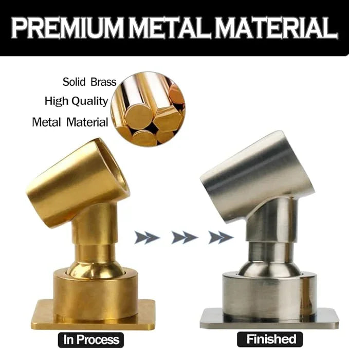Shower Head Holder All Metal Handheld Shower Wand Bracket Adhesive Shower Wall Mount Holder Brass Shower Spray Holder Brushed Nickel, Drill Free Glue Installation - ModernBath
