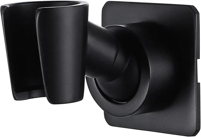 Shower Head Holder All Meta lHandheld Shower Wand Bracket Adhesive Shower Wall Mount Holder Brass Shower Spray Holder Black, Drill Free Glue Installation - ModernBath