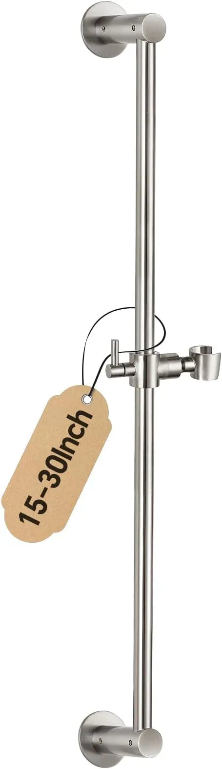 Shower Slide Bar Adjustable Handheld Shower Head Holder Wall Mount - 30inch All-Metal Shower Head Slide Bar Compatible with Bathroom Drill Free Glue Installation - Brushed - ModernBath