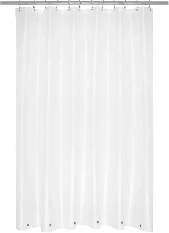Mrs Awesome Frosted Shower Curtain Liner with 6 Magnets PEVA 8G Heavy Duty Thick Plastic Shower Curtain for Bathroom, Waterproof, 72x72, Frost - ModernBath