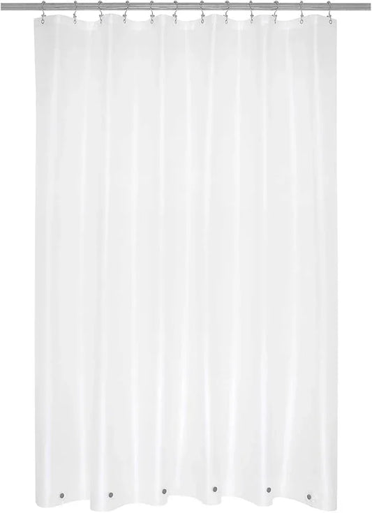 Mrs Awesome Frosted Shower Curtain Liner with 6 Magnets PEVA 8G Heavy Duty Thick Plastic Shower Curtain for Bathroom, Waterproof, 72x72, Frost - ModernBath