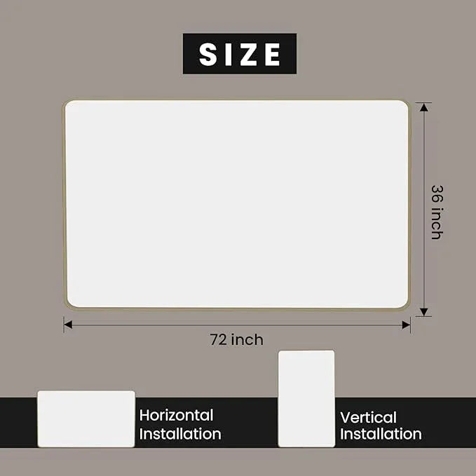 JISOSO Bronze Bathroom Mirror 72x36 Inch, Brushed Bronze Metal Frame Mirror for Wall, Rounded Rectangle Bathroom Vanity Mirror with Tempered Glass, Anti-Rust, Horizontal/Vertical - ModernBath