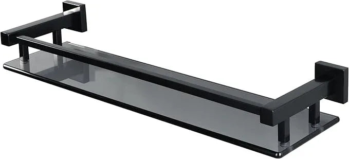 Alise Bathroom Shelves,Matte Black Glass Shelf for Bathroom, Modern Floating Shelves,20 inch - ModernBath