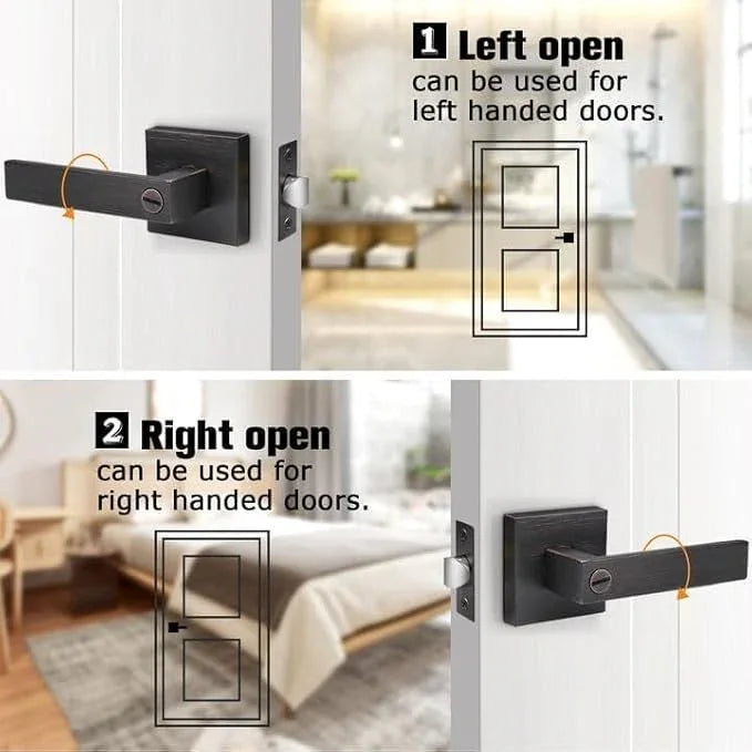 Probrico 15 Pack Square Door Levers with Lock Keyless Privacy Door Handles Locksets Interior Bed/Bath Heavy Duty Hardware in Oil Rubbed Bronze Finish,Universal Handing - ModernBath