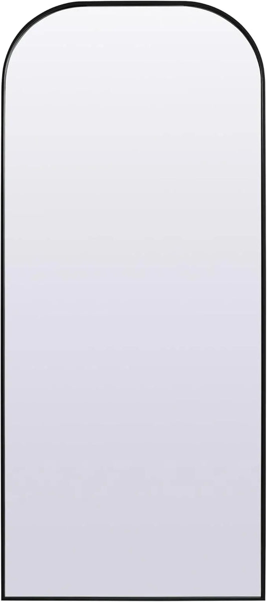 Illuminate, Metal Frame Arch Full Length Mirror 32X76 Inch in, Modern, Black - ModernBath
