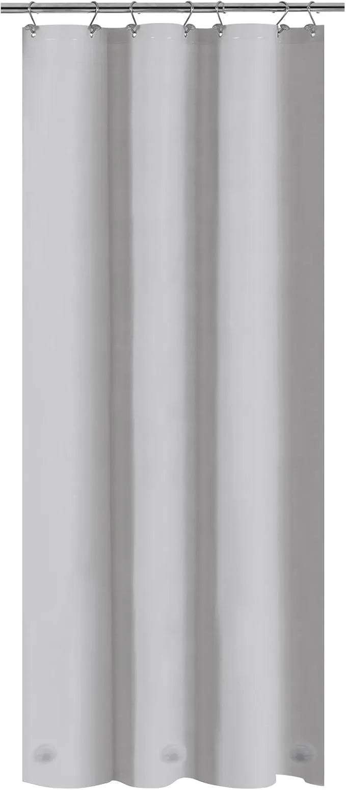Barossa Design Silver Gray Stall Shower Curtain Liner with 3 Magnets - 36" x 72" Waterproof PEVA Plastic Narrow Shower Liner Lightweight for Small Bathroom, Metal Grommets - Gray Silver - ModernBath