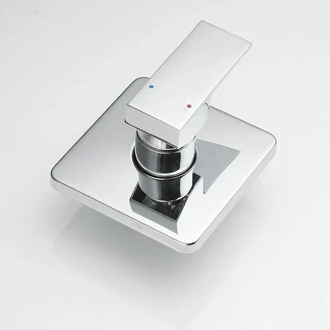 Heable Shower Faucet Set Chrome, Single Function Shower Trim Kit with Rough-in Valve Bathroom Luxury Rain Shower Set Rainfall Shower System with Square Stainless Steel Metal Showerhead - ModernBath