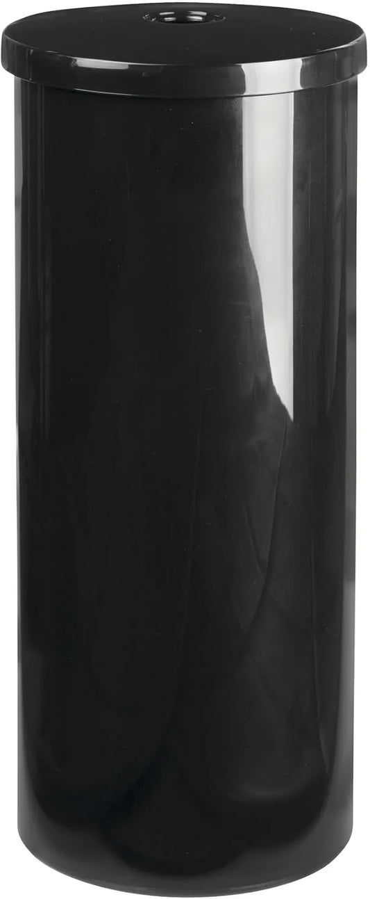 iDesign Freestanding Toilet Paper Canister with Lid for 3 Extra Rolls, Black, Made in USA - ModernBath